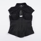 Damen Corsage mit transparenten Einsätzen und raffinierter Schnürungsdetail R&B