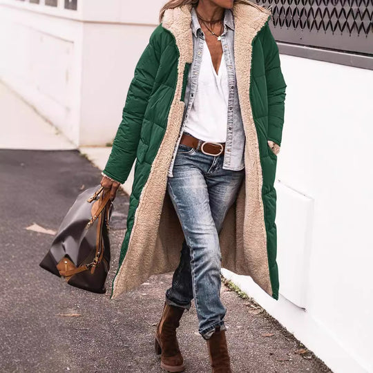 Damen Lange Gefütterte Winterjacke mit Luxuriösem Innenfutter R&B