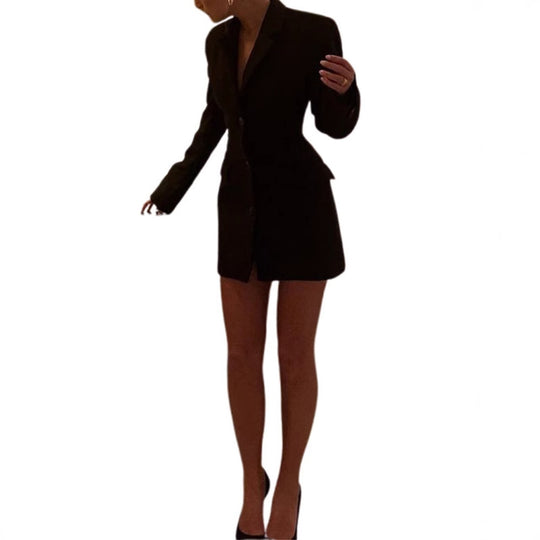 Damen Stylish Blazer-Kleid mit figurbetontem Schnitt und modischen Akzenten R&B