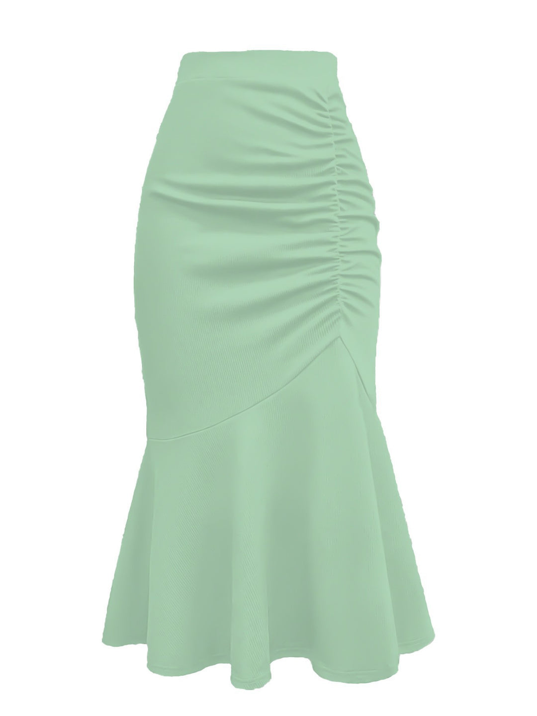 Damen eleganter Midirock mit asymmetrischem Schnitt und Raffung R&B