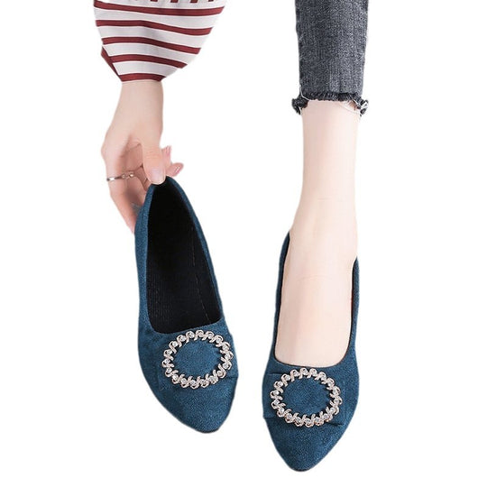 Damen elegante Ballerinas mit zartem Schmuckdetail R&B
