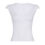 Damen Wickelshirt mit elegantem V-Ausschnitt und figurbetontem Schnitt R&B