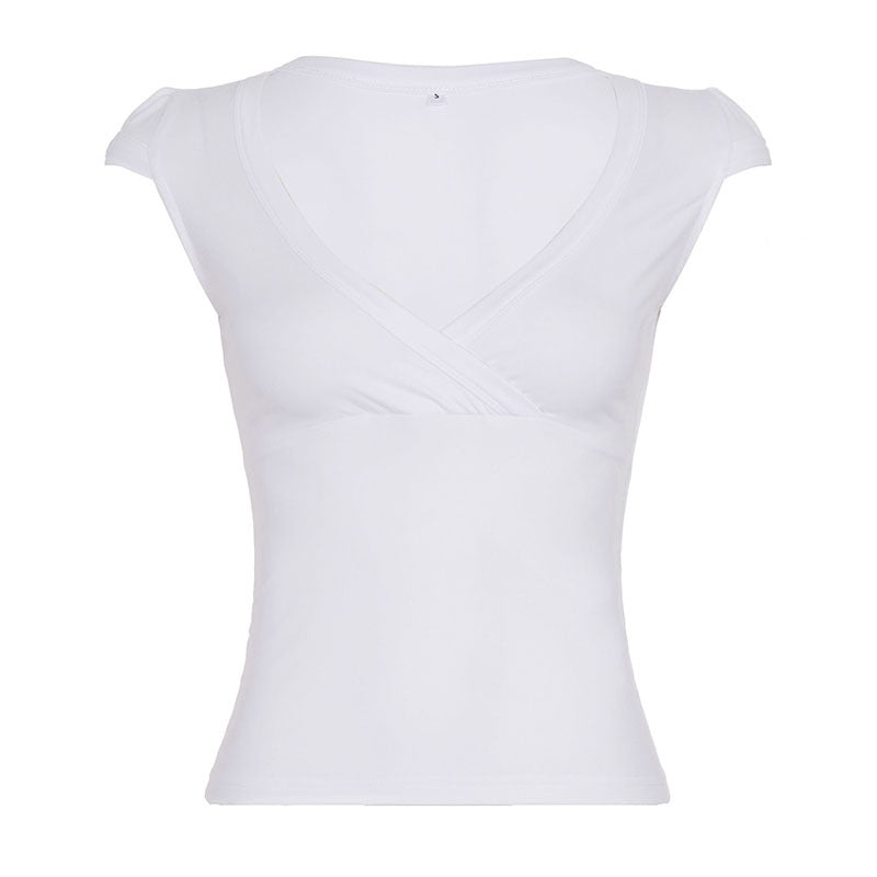 Damen Wickelshirt mit elegantem V-Ausschnitt und figurbetontem Schnitt R&B