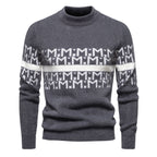 Herren Strickpullover mit modernem Zopfmuster und hohem Stehkragen