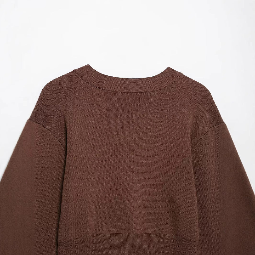 Damen lässige Strickjacke mit dekorativen Knopfdetails und elegantem Schnitt R&B