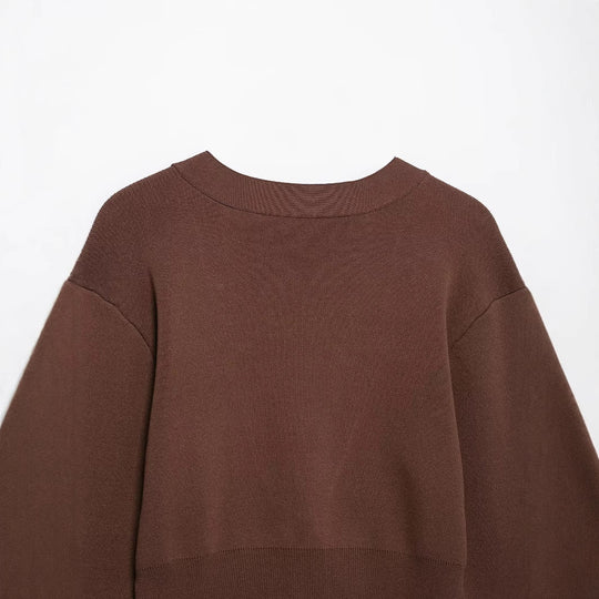 Damen lässige Strickjacke mit dekorativen Knopfdetails und elegantem Schnitt R&B
