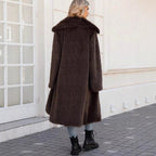 Damen Flauschiger Oversized-Mantel mit modernem Schnitt R&B