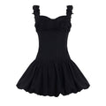 Damen Minikleid mit floralem Spitzenoberteil und voluminösem Rock R&B