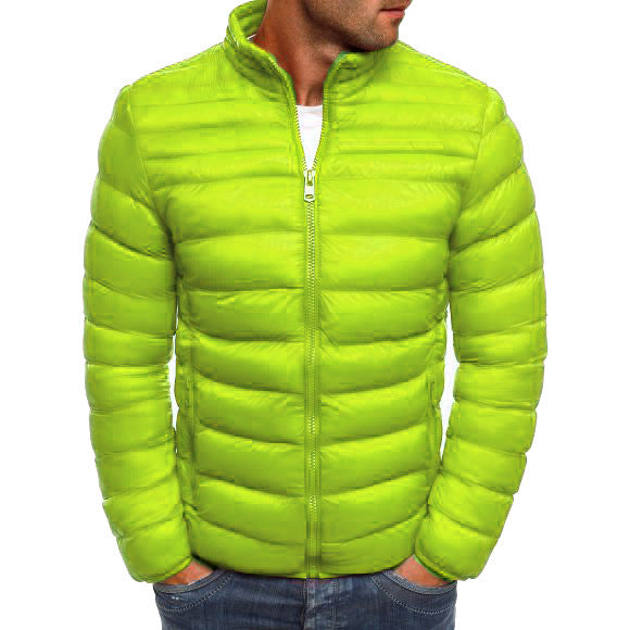 Herren modische Steppjacke mit hohem Kragen und seitlichen Reißverschlusstaschen R&B