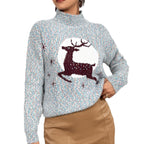 Damen Kuscheliger Rollkragenpullover mit festlichem Rentierdesign R&B