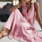 Damen Maxikleid mit romantischem Rüschendetail R&B
