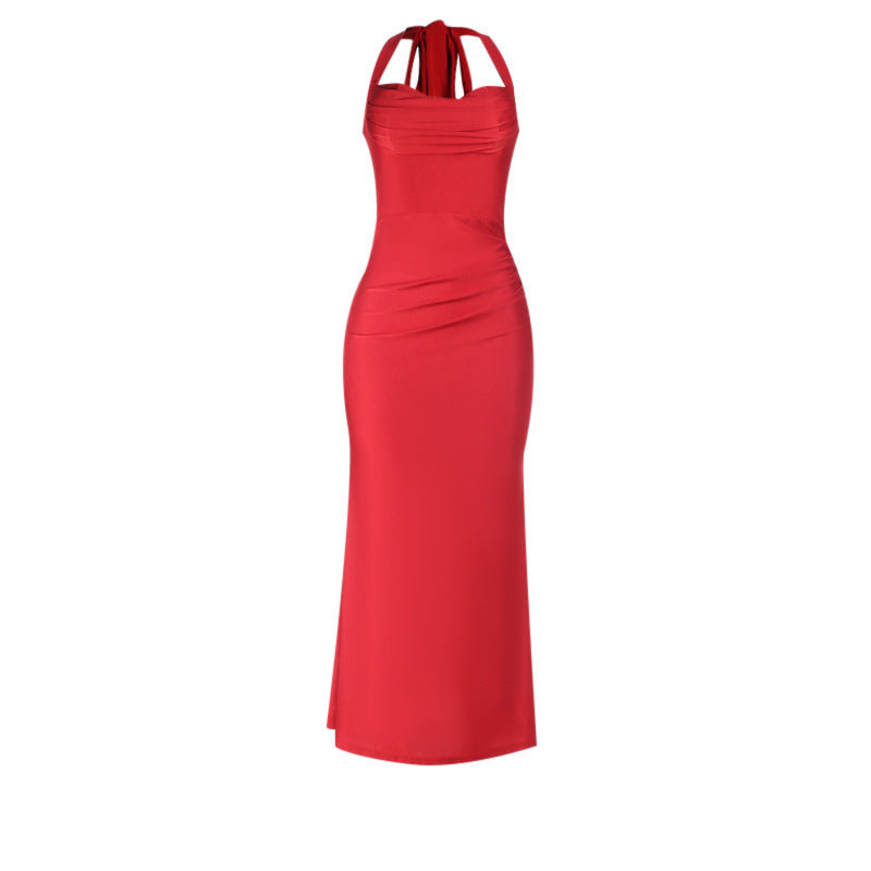 Damen Elegantes Abendkleid mit tiefem V-Ausschnitt und figurbetontem Schnitt R&B
