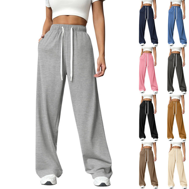 Damen Bequeme und lässige Freizeithose mit weitem Schnitt und elastischem Bund R&B