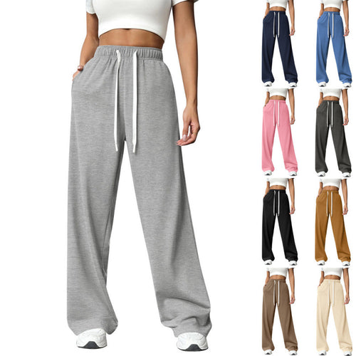 Damen Bequeme und lässige Freizeithose mit weitem Schnitt und elastischem Bund R&B