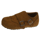 Damen komfortable Clogs aus weichem Wildleder mit modischem Schnallenverschluss R&B