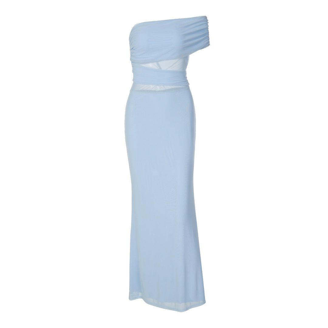 Damen Elegantes Maxikleid mit asymmetrischem Oberteil und Raffungen R&B