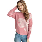 Damen gemütlicher Pullover mit kreativem Schriftzug und modernem Design R&B