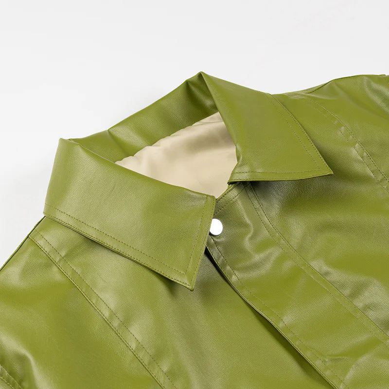 Damen Kunstlederjacke mit praktischen Taschen und modernem Schnitt R&B