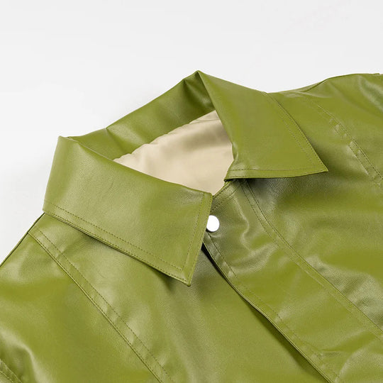 Damen Kunstlederjacke mit praktischen Taschen und modernem Schnitt R&B