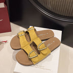 Damen Modische Sandalen mit doppeltem Riemen und eleganten Schnallen EB