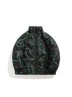 Herren Modische Steppjacke mit hohem Kragen und einzigartigem Schriftzug