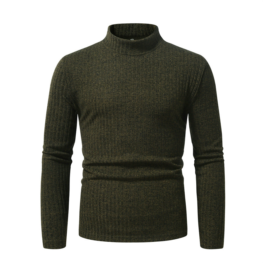 Herren Rollkragenpullover aus hochwertiger Wolle mit feinem Rippmuster