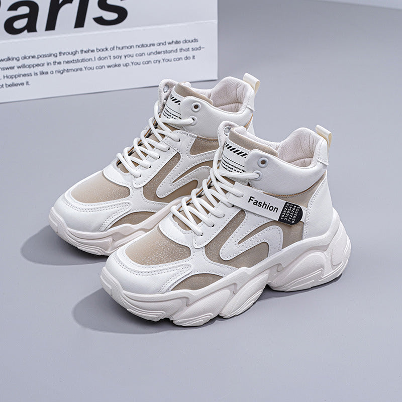 Damen modische High-Top Sneakers mit verstärktem Sohlenprofil und atmungsaktiver Obermaterialstruktur R&B