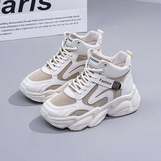 Damen modische High-Top Sneakers mit verstärktem Sohlenprofil und atmungsaktiver Obermaterialstruktur R&B