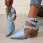 Damen elegante High-Top Stiefeletten mit verstellbarem Riemendesign R&B