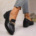 Damen Elegante Mokassins mit modischem Kettenbesatz R&B