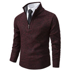 Herren Strickpullover mit modernem Reißverschluss und strukturiertem Design