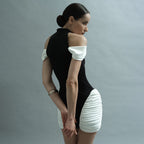 Damen Stilvolles Bodycon-Kleid mit innovativen Rüschendetails R&B