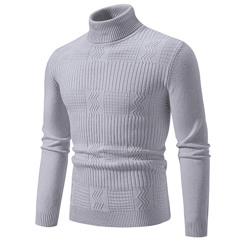 Herren eleganter Rollkragenpullover mit strukturiertem Design R&B