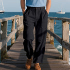Herren elegante Freizeit-Hose mit weichem Stoff und weitem Schnitt R&B