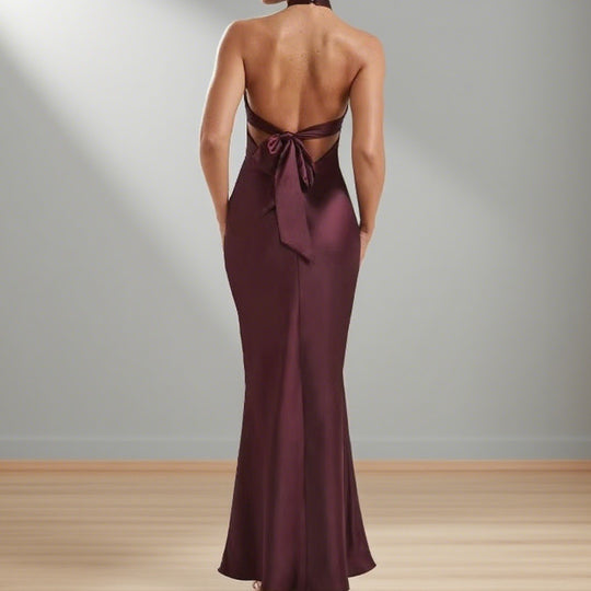 Damen Elegantes Abendkleid mit schulterfreiem Halterneck-Design und figurformendem Schnitt R&B