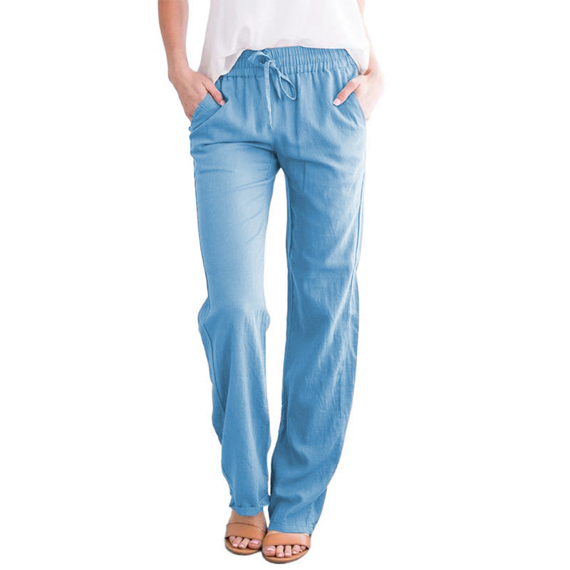 Damen Weite Hose mit elastischem Bund und praktischen Seitentaschen R&B