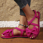 Damen Elegante Sandalen mit großem Schleifen-Detail und geflochtenem Riemendesign R&B