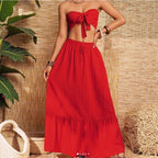 Damen Bandeau Zweiteiler mit weitem Rock R&B