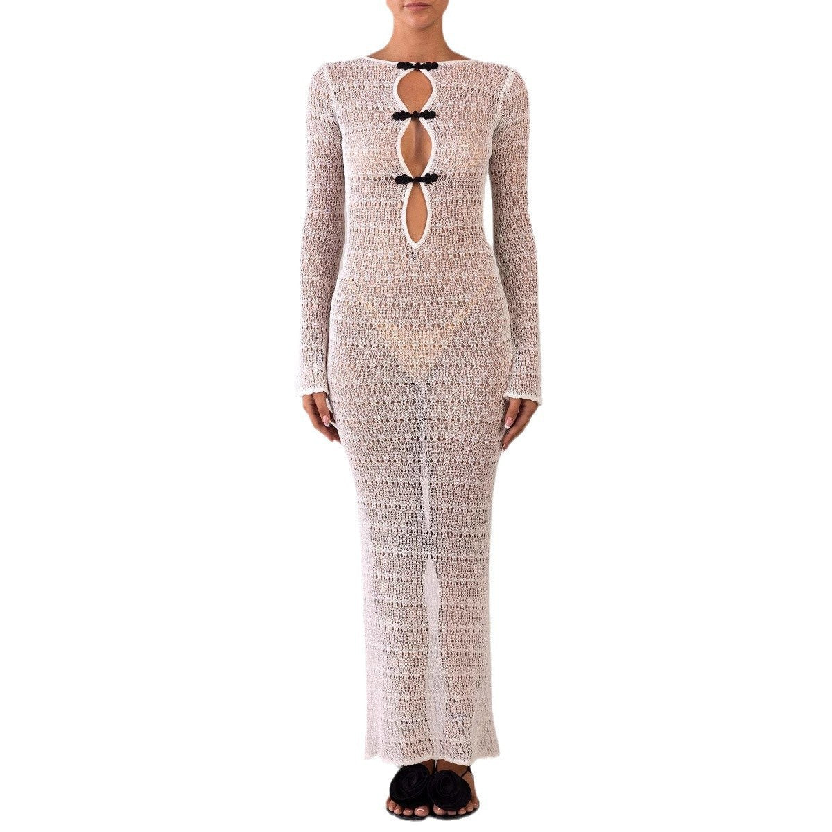 Damen Strickkleid mit innovativen Cut-Outs R&B