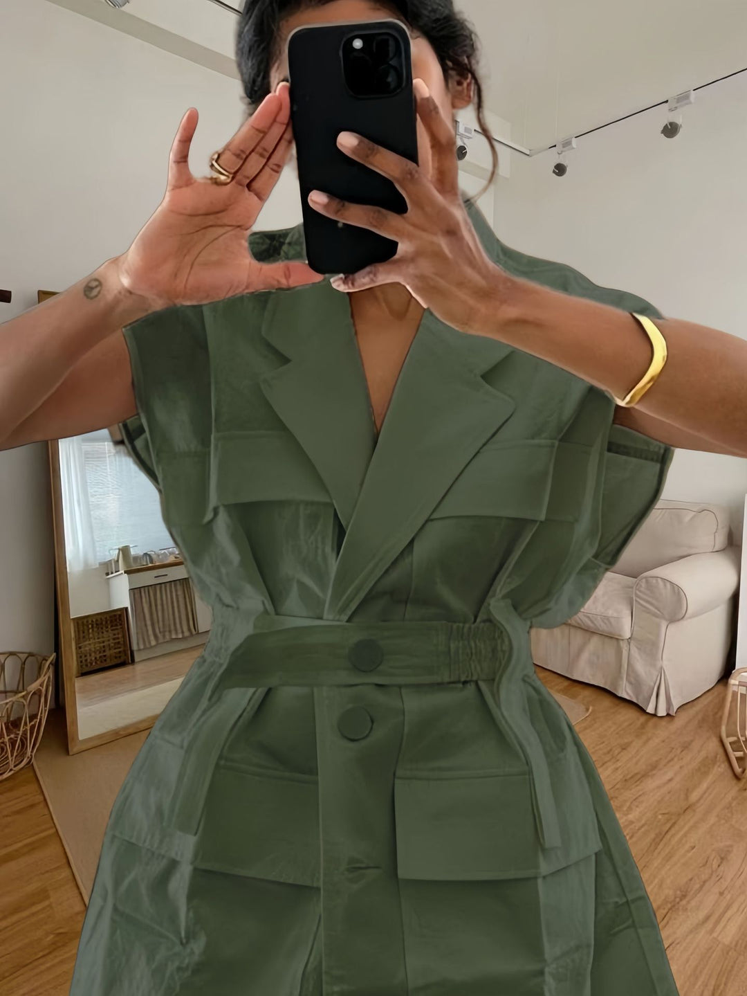 Damen modische Utility-Weste mit oversize Schnitt und praktischen Taschen R&B
