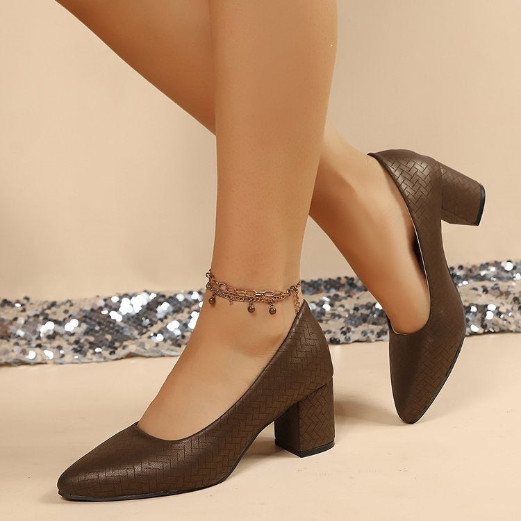 Damen Stilvolle Blockabsatz-Pumps R&B