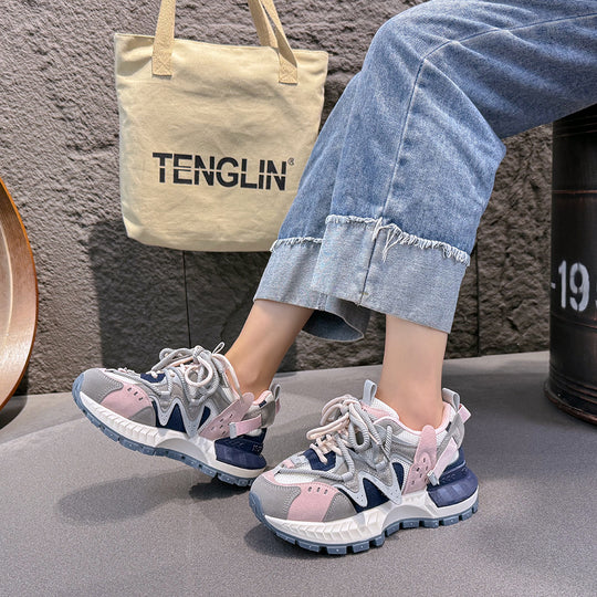 Damen sportliche Sneakers mit atmungsaktiver Obermaterialstruktur und rutschfester Sohle R&B
