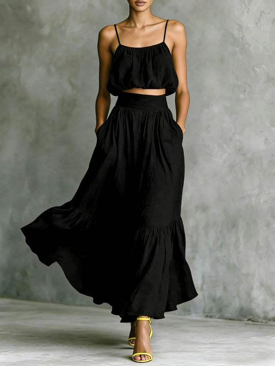 Damen Sommerliches Zweiteiler-Kleid mit fließendem Schnitt und praktischen Taschen R&B