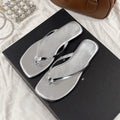 Damen Flip-Flops mit glamourösem Metallic-Riemendesign und komfortabler Innensohle EB