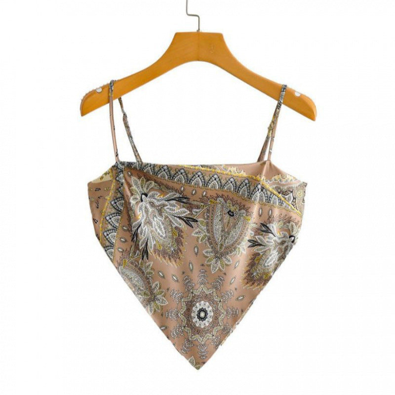 Femme Artistic Bandana Stil Crop Top R&B