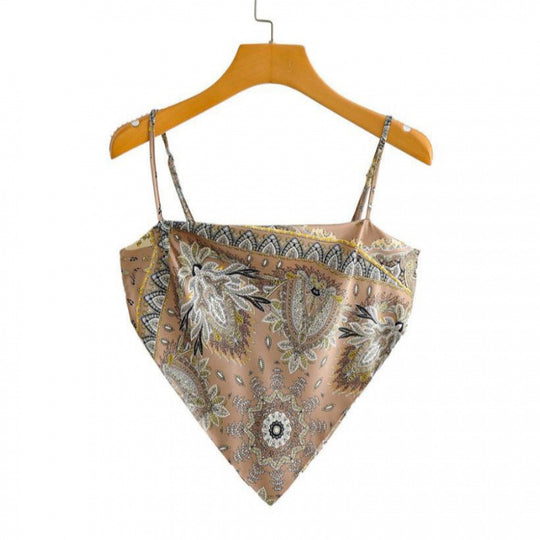 Femme Artistic Bandana Stil Crop Top R&B