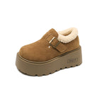 Damen Komfort Clogs mit warmem Kunstfell und modischem Riemen R&B