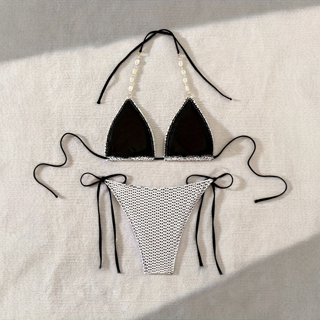 Damen Triangel-Bikini mit Muscheldetails R&B