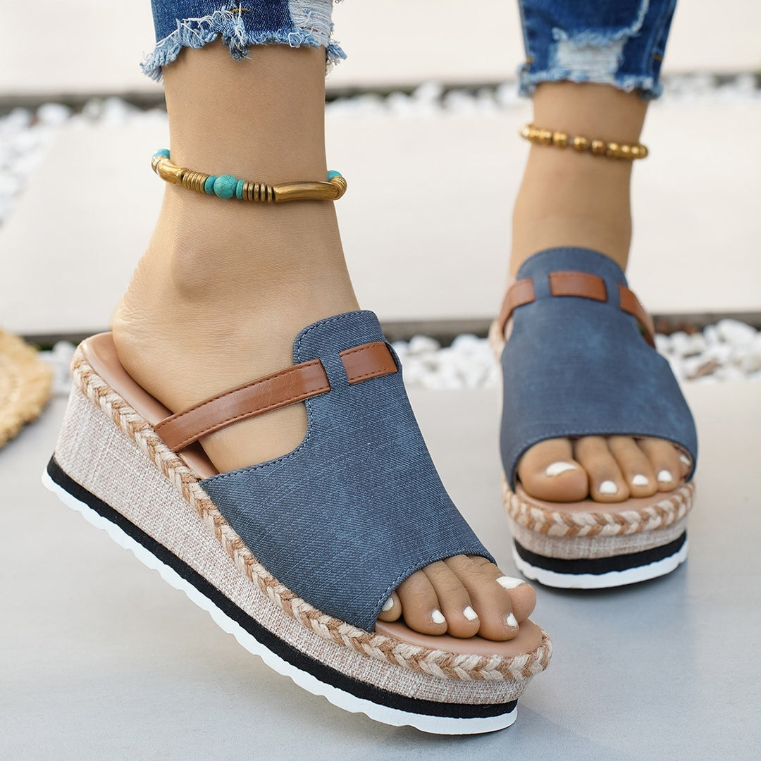Damen Plateausandalen mit modischem Zierband R&B
