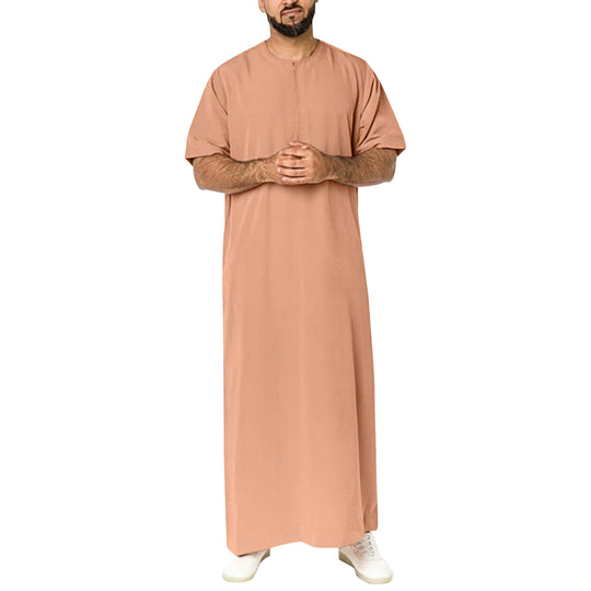 Damen sportliches Maxikleid mit kurzem Arm und praktischem Reißverschluss R&B